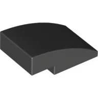Brick Curved 3 x 2 No Studs / Black