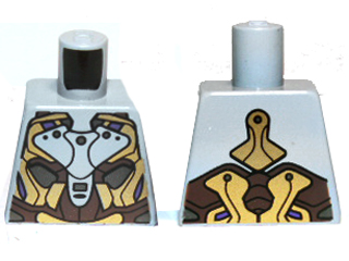 Lego Torso Alien with Gold, Dark Brown and Silver Armor Pattern