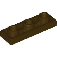 Tile Special 1 x 3 Inverted with Center Hole / Dark Brown