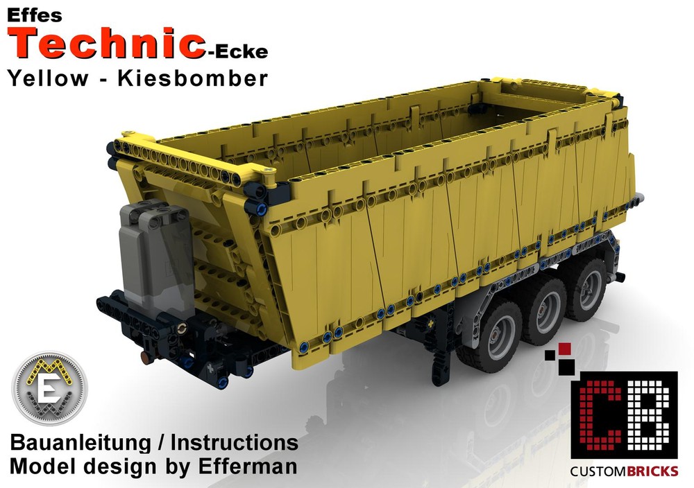 Lego Custom RC tipping semitrailer - yellow