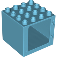 Lego Duplo Door / Window Frame 4 x 4 x 3 with Thin Top / Medium Azure