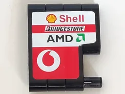 Stickered Assembly 5 x 4 x 1 with Red and White Stripes, Shell, Bridgestone, 'AMD' and Vodafone Logos Pattern Model Right Side (Sticker) - Set 8386