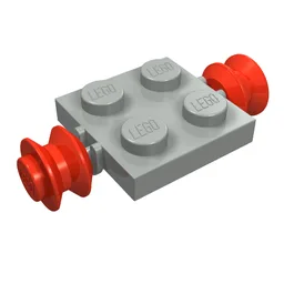 Plate Special 2 x 2 with Wheels Red / Light Gray
