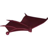 Creature Body Part, Dragon Wing 26 x 16 Folding Left with Spikes and Ball Joint Connector / Dark Red