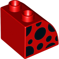 Lego Duplo Brick 2 x 3 x 2 with Curved Top with Black Dots print