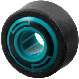 Wheel 11mm D. x 8mm with Center Groove, 8 Spokes and Smooth Side with Black Circle and Arcs Pattern with Black Tire 14mm D. x 6mm Solid Smooth (6683pb01 / 50945) / Dark Turquoise