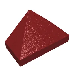 Brick Sloped 45° 2 x 1 Triple with Ovoid Bottom Pin / Dark Red