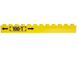 Brick 1 x 12 with Black Arrows and '100-T' Pattern on Left (Sticker) - Set 60052