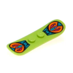 Sports Snowboard Small with Dark Turquoise and Orange Angular Shapes Print / Lime