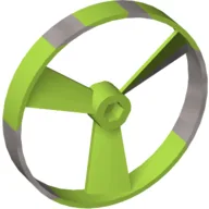 Large Figure Spinner / Propeller without Code, Marbled Pearl Light Gray Pattern (Rhotuka) / Lime