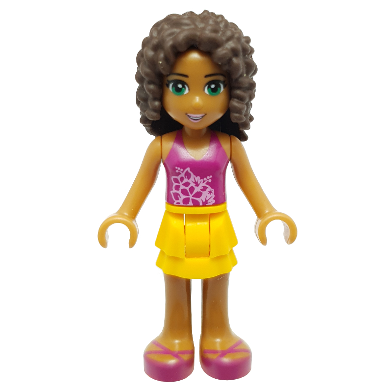 Lego Andrea - Magenta Top, Bright Light Orange Skirt