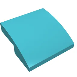 Brick Curved 2 x 2 x 2/3 / Medium Azure