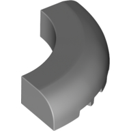 Lego Brick Round Corner 5 x 5 x 1 Curved, Bottom Cut Outs, No Studs, 7 Bottom Tubes / Light Bluish Gray