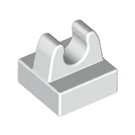 Tile Special 1 x 1 with Clip with Rounded Tips / White