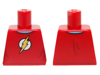 Lego Torso Red T-Shirt with Yellow Lightning Bolt Pattern