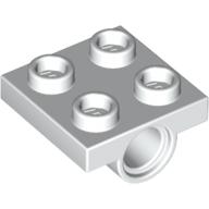 Lego Plate Special 2 x 2 with 1 Pin Hole [Split Underside Ribs] / White
