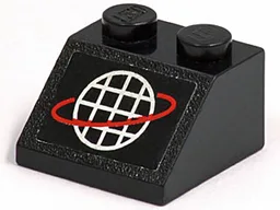 Slope 45 2 x 2 with Alpha Team White Grid with Red Ring Logo Pattern (Sticker) - Set 6775