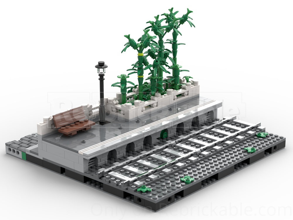 Lego modular trainstation plant platform