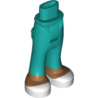 Lego Minidoll Hips and Trousers with Back Pockets and Medium Nougat Legs and White Sneakers Print / Dark Turquoise