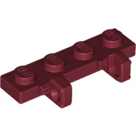 Hinge Plate 1 x 4 Locking Dual 1 Finger / Dark Red