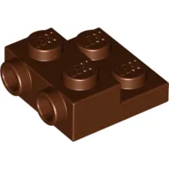 Plate Special 2 x 2 x 2/3 with Two Studs On Side and Two Raised [Solid Anti-stud] / Reddish Brown
