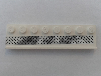 Lego Plate, Modified 2 x 8 with Door Rail with Tread Plate Pattern (Sticker) - Set 8154