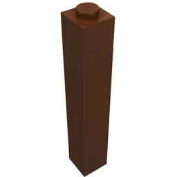 Brick 1 x 1 x 5 with Solid Stud / Reddish Brown