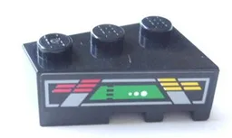 Wedge 3 x 2 Left with Red, Yellow and Green Console Display Pattern (Sticker) - Set 8479