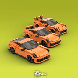Porsche 911 (992) - 3in1(Carrera, Turbo, GT3) - Orange