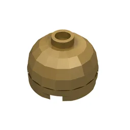 Brick Round 2 x 2 Dome Top, Hollow Stud / Pearl Gold