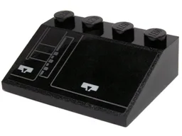 Slope 33 3 x 4 with Silver Mechanical Panel Pattern Model Right Side (Sticker) - Set 75102