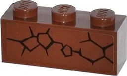 Brick 1 x 3 with Cracks Type 1 Pattern Model Left Side (Sticker) - Set 70502