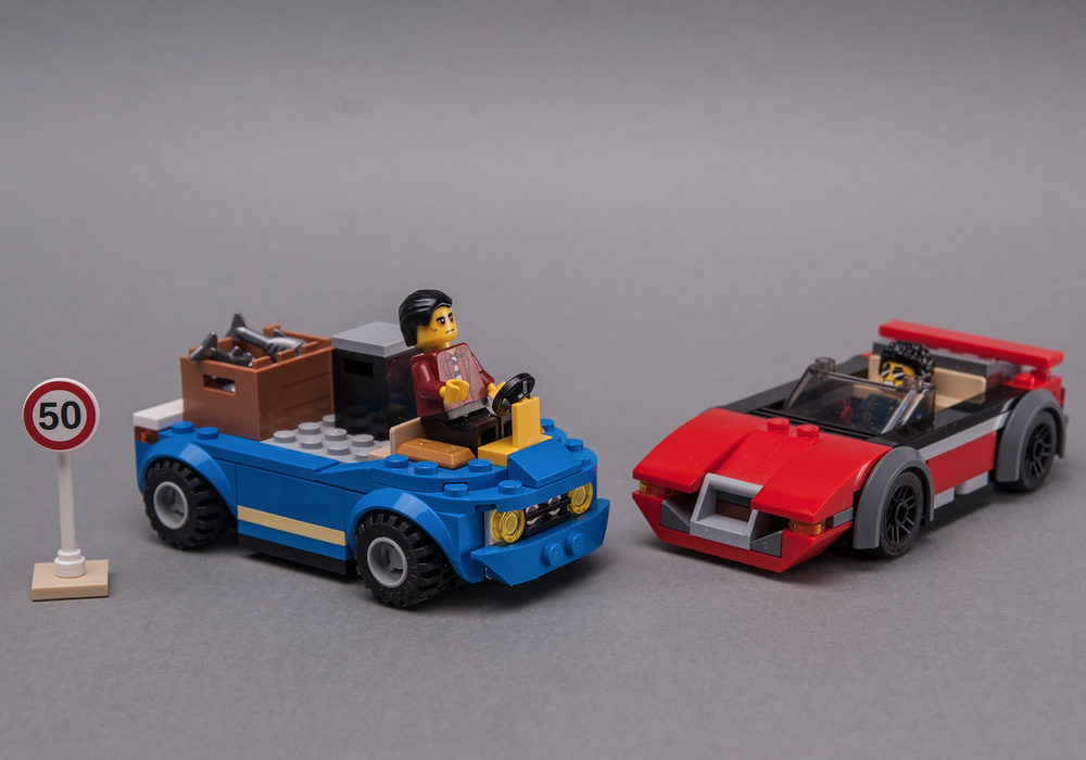 Lego 60242 Red Sportscar & Blue Cargo Car