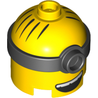 Lego Minifig Head Special, Minion, Medium, 1-Eyed Goggles, Open Mouth Smile print / Yellow