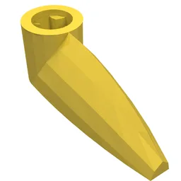 Technic Tooth 1 x 3 with Axle Hole [Rounded Underside] / Yellow