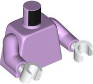Lego Torso Plain / Lavender Arms / White Hands