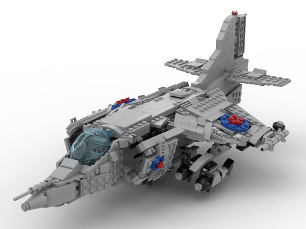 Lego British plane Harrier Gr3 lego minifigure scale