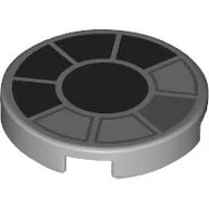 Tile Round 2 x 2 with Cockpit, Black Windows Print / Light Bluish Gray