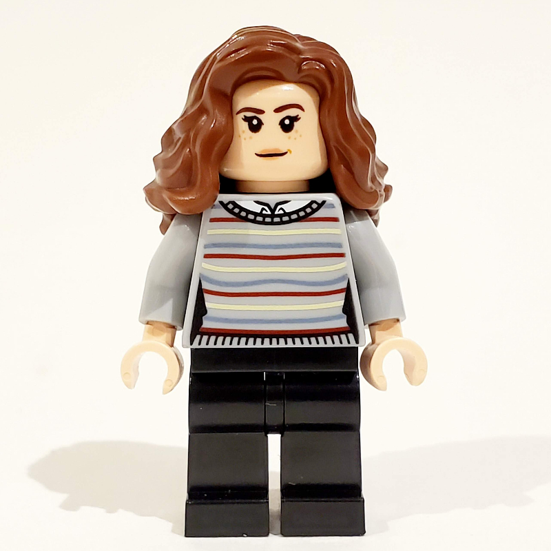 Lego Hermione Granger, Light Bluish Gray Sweater with Stripes, Black Legs