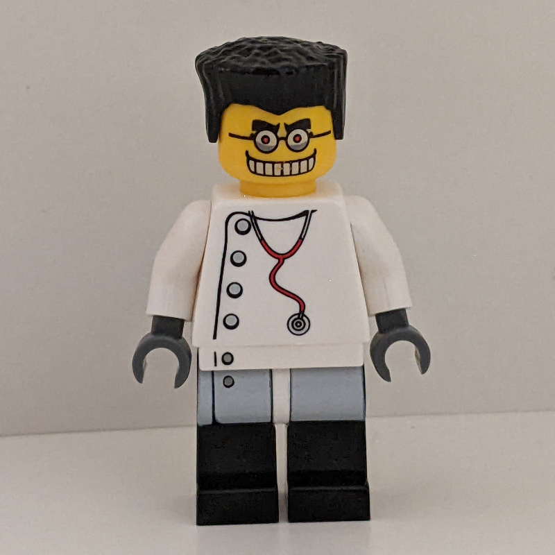 Lego Mad Scientist, Dark Bluish Gray Hands