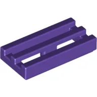 Tile Special 1 x 2 Grille with Bottom Groove / Dark Purple