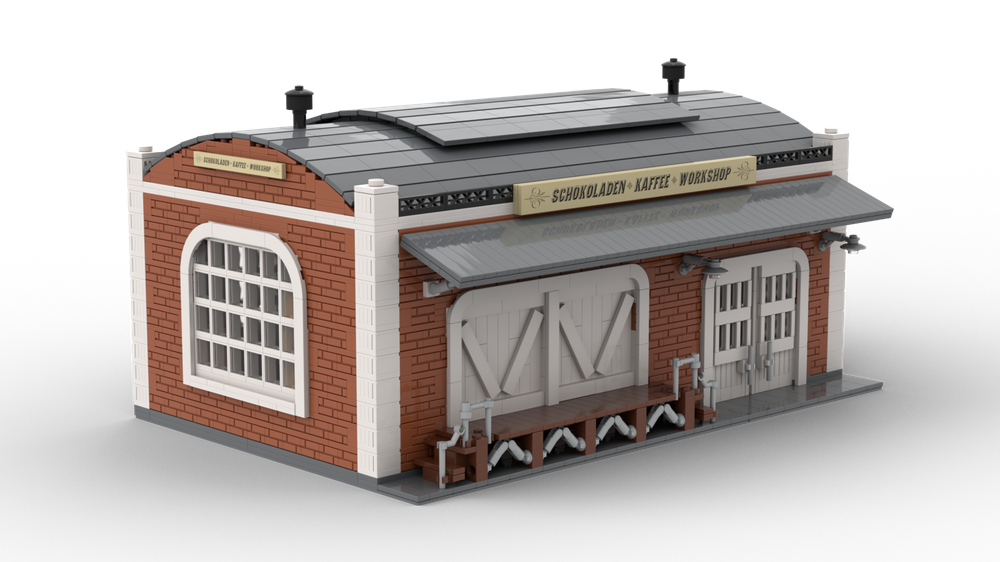 Lego Curved Roof Warehouse (Furnished)