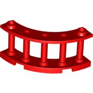 Lego Fence Spindled 4 x 4 x 2 Quarter Round with 2 Studs / Red