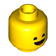 Lego Minifig Head Benny, Open Mouth Smile, Tongue / Yellow