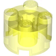 Brick Round 2 x 2 with Axle Hole / Trans-Neon Green