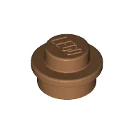 Plate Round 1 x 1 with Solid Stud / Medium Nougat
