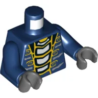 Torso Snake with Yellow and Light Blue Scales Print, Dark Blue Arms, Dark Bluish Gray Hands / Dark Blue