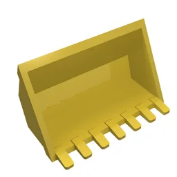 Construction Vehicle Bucket 3 x 6, 9 Hinge Teeth / Yellow