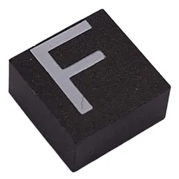 Modulex Tile 2 x 2 with White 'F' Print, without Internal Supports / Modulex Tile Brown