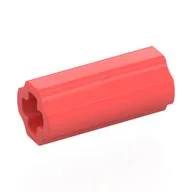 Technic Axle Connector Smooth [with x Hole + Orientation] / Coral